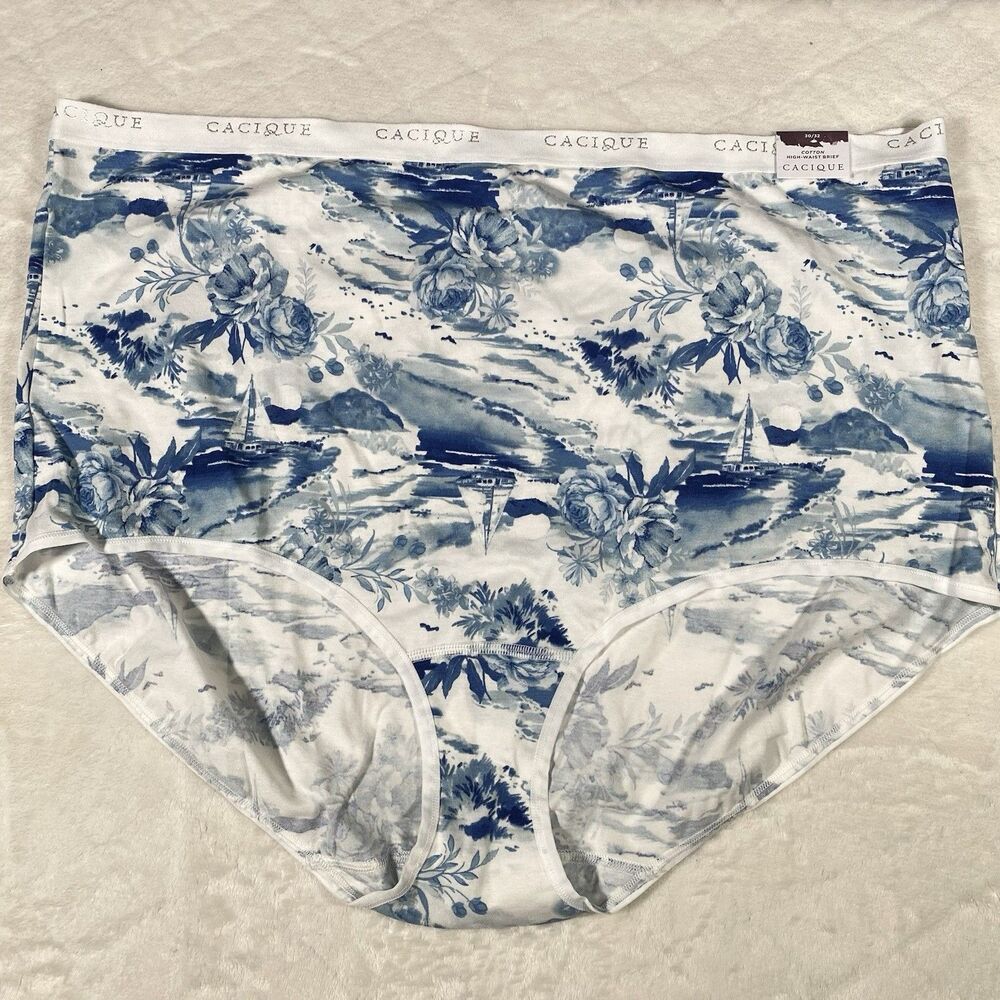 Cacique Women's 30/32 Cotton High Waist Brief Panties Underwear NWT